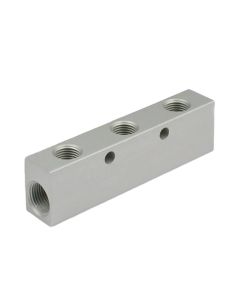 Distribution Manifold, MAN-152.03, 3/8" BSP x 2 x 1/4" BSP x 3 x 1 Row