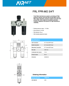 AIRNET, 3/4" BSP, Filter-Regulator, Lubricator and Gauge Combined, 2813920029