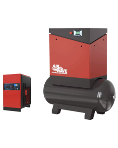 Airwave ECO-Speed, Fixed Speed Compressor, 10hp/7.5Kw-400V, 35 CFM, Max 10 Bar, 300L Tank Mounted + Floor Mounted Dryer.