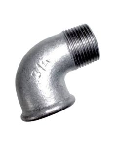 1/2" BSP Equal Elbow, Male to Female Thread, S/Radius, Galvanised, AL-092D9