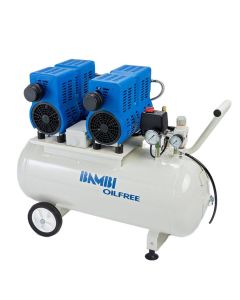 Bambi PT Range, PT50, 2hp/1.5Kw, 256l/min, 8 bar, 50L Tank, Low Noise Air Compressor + Wheels