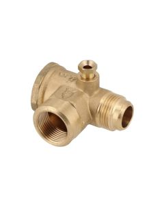 ABAC, (OEM) 1" BSPF x 1" Flared Male Outlet, Non-Return Valve (1/8" side port), 6210718300