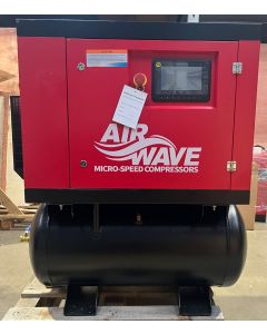 Transport damaged, Airwave Micro-Speed, Variable Speed Compressor, 5.5hp/4Kw-400V, 17 CFM, 6-10 Bar 160L Tank Mounted