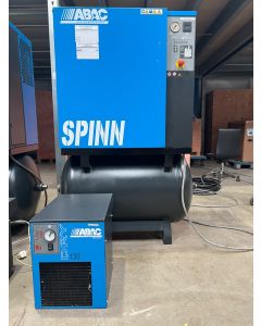 Ex-Hire, ABAC SPINN Compressor, 15hp/11Kw, 52 CFM, 6-10 Bar, 300L Tank Mounted + Dryer