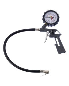 PCL, Blowgun Style Tyre Inflator, 10-174 psi & 0-12 bar, 0.4m Hose, Clip-On Connector, LTG01 