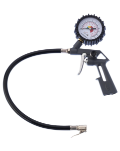 PCL, Blowgun Style Tyre Inflator, 10-174 psi & 0-12 bar, 0.4m Hose, Clip-On Connector, LTG01 
