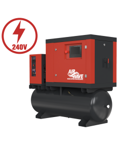 Airwave Micro-Speed, Variable Speed Compressor, 5.5hp/4Kw-230V, 32Amp 17 CFM, 6-10 Bar 200L Tank Mounted + Dryer