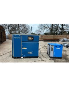 SCR, Variable Speed Compressor, 75hp/55Kw, 388 CFM, 6-8 Bar, Floor Mounted + Dryer + Tank