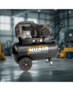 NuAir, NB2800B/100/3M TECH PRO - PORTABLE (13A) 3hp/2.2Kw, 12.5 CFM,10 bar, 100L Tank, Lower Noise Level, Oil Lubricated.