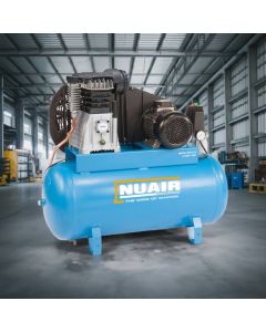 NuAir, B3800B-PRO-100 FT3, 3hp/2.2Kw, 14 CFM,10 bar, 100L Tank, Lower Noise Level.