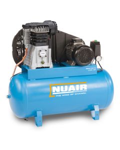 NuAir, B3800B-PRO-100 FT3, 3hp/2.2Kw, 14 CFM,10 bar, 100L Tank, Lower Noise Level.