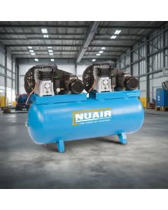 NuAir, B38/270 TD 3T+3T PRO, 6hp/4.4Kw, 28 CFM,10 bar, 270L Tank, Lower Noise Level.