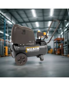 NuAir, OM197/24LT TECH 110v, 1.5hp/1.1Kw, 8 Bar, 7.1 CFM, 8 bar, 24L Tank, Oil Free.