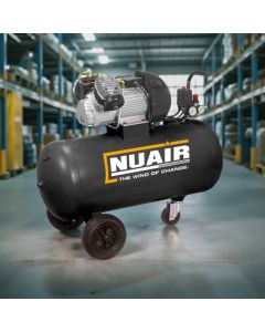 NuAir, NDV/100 CM3, 3hp/2.2Kw, 8 Bar, 12.6 CFM, 8 bar, 100L Tank, Oil Lubricated.