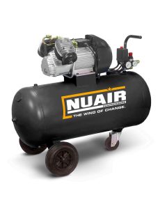 NuAir, NDV/100 CM3, 3hp/2.2Kw, 8 Bar, 12.6 CFM, 8 bar, 100L Tank, Oil Lubricated.