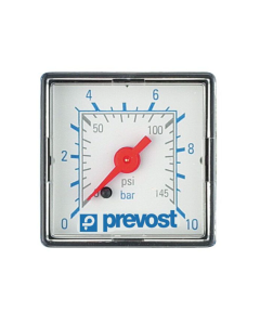 Prevost, 1/8" BSP, 40mm, Rear Entry, Pressure Gauge, 0-160 psi, 0-10 bar, MT CA1040