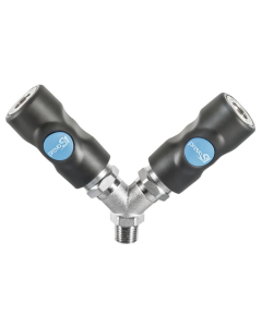 Prevost S1, 3/8" BSPP Male, Safety Quick Release, Twin Coupling, (ISI 06, 6150 B 6mm) ISI 068152