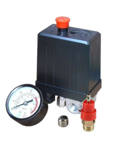 4 port, (1 x 1/4" BSP Inlet, 3 x 1/4" BSP) 20amp, 1 Phase, Pressure Switch, Max 12 bar, c/w Fittings