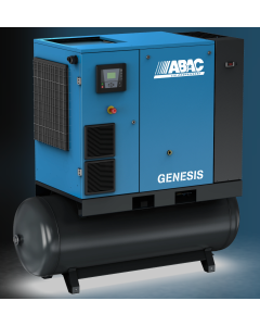 ABAC, Genesis IE, Variable Speed, 18.5Kw/25hp, 117 CFM, 7-13 Bar, Screw Compressor, Dryer, Tank Mounted, 4152033176