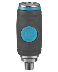 PCL, 1/2" Male Thread, Push Button Safety Coupling, PBS21JM