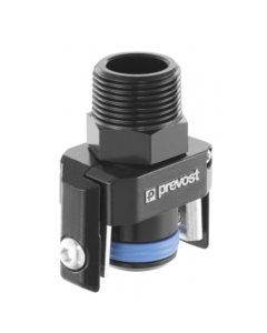 Prevost, 3/4" Straight Aluminium fitting with conical male thread for square profile, PPS SQMM2527