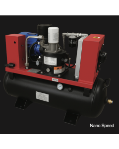 Airwave Nano-Speed, Variable Speed Compressor, 3hp/2.2Kw-230V, 16Amp, 9 CFM, 6-10 Bar 100L Tank Mounted