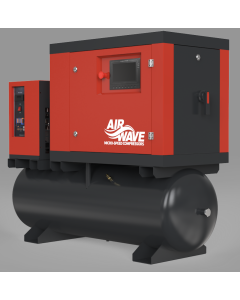 Airwave Micro-Speed, Variable Speed Compressor, 5.5hp/4Kw-240V, 32Amp 17 CFM, 6-10 Bar 200L Tank Mounted + Dryer