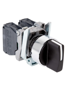 Short Lever Selector Switch - (1NO + 1NC) 22.5mm Cutout Diameter 2 Positions