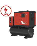 Airwave Micro-Speed, Variable Speed Compressor, 5.5hp/4Kw-230V, 32Amp 17 CFM, 6-10 Bar 200L Tank Mounted + Dryer